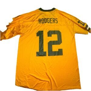 Greenpack Packers Aaron Rodger’s 12 NFL Xl Jersey Yellow And Green (n23)